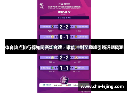 体育热点排行榜如同赛场竞速，谁能冲刺至巅峰引领话题风潮